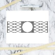 Vintage Art Nouveau Border | Antique Round Frame in Rectangular Decorative Element | Vector Curves Geometric Download SVG PNG JPG