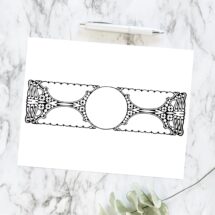 Vintage Art Nouveau Border | Antique Round Frame in Rectangular Decorative Element | Vector Curves Geometric Download SVG PNG JPG