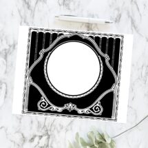 Vintage Art Nouveau Fancy Border Element | Antique Square Frame Decorative Element Round Opening | Vector Geometric Download SVG PNG JPG