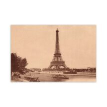 Paris Poster: Retro Eiffel Tower | France circa 1907 Sepia Toned Vintage Reproduction Edwardian Travel Architecture Postcard Art Print