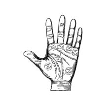 Antique Digital Palmistry Hand Vector Clipart | Vintage Chiromancy Palm-Reading Fortune-Telling Occult Mystic Instant Download SVG PNG JPG