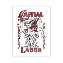 Workers Poster: Capital and Labor White Background |  Communist Poster, Socialist Poster Leftist Retro Anti-Capitalist Wall Art Unframed