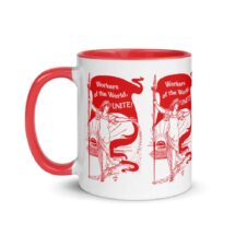 Leftist Mug: Workers of the World, Unite! Retro Walter Crane Style Socialism | Edwardian Socialist, Pro-Labor Ceramic Mug