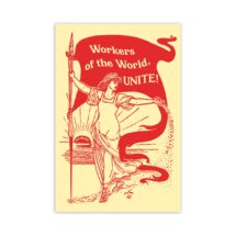 Leftist Poster: Workers of the World, Unite! Retro Walter Crane Style Socialism | Edwardian Socialist, Pro-Labor Art Print Unframed