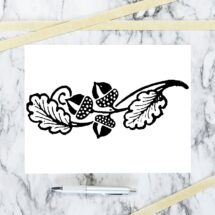 Antique Vintage 1910s Acorns with Oak Leaves Embellishment | Vintage Botanical Acorn Vector Clip Art Instant Download PNG JPG SVG