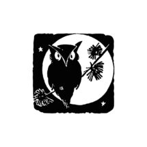 Digital Vintage 1920s Halloween Owl with Stars Silhouette Vector Clipart | Cute Spooky Owl Instant Download SVG PNG JPG