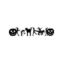 Digital Vintage 1920s Halloween Jack-o-Lanterns with Imps & Black Cats Silhouettes Vector Clipart | Cute Pumpkin Download SVG PNG JPG