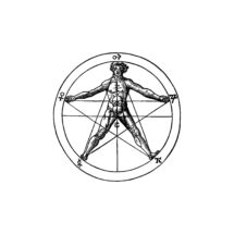 Agrippa's Geometric Man – Pentagram Vector Clipart | Occult Symbol Sacred Geometry Mystic Halloween Instant Download SVG PNG JPG