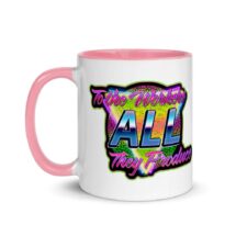 Leftist Mug: To the Workers All They Produce | Retro 1980s Style, Socialist Communist Anti-Capitalist 80s Neon Zoomer Gift