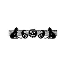 Digital Vintage 1920s Halloween Jack-o-Lanterns with Black Cats Silhouettes Vector Clipart | Cute Gourds, Pumpkin, Cats Download SVG PNG JPG