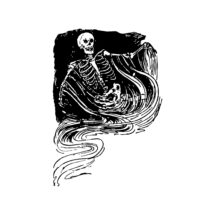 Digital Vintage Edwardian Spooky Skeleton | Halloween Vector Clipart Instant Download SVG PNG JPG