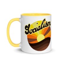 Socialist Mug: Retro 1970s Style Socialism Sunrise | Leftist Anti-Capitalist Pro-Labor Ceramic Mug