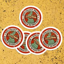 Set Socialist Party Kiss-Cut Stickers | Workers of the World Unite! | 5 Vinyl Stickers | Retro Socialism, Small Gift