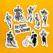 The Model New Woman Sticker Set, 9 Vinyl Victorian Feminist Women in Bloomers, Bicyles, Guns, Retro Feminism, Small Gift