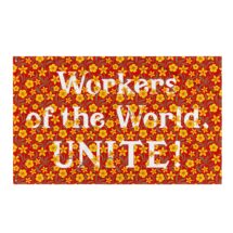 Workers Flag: Workers of the World, Unite! Floral 3×5 Foot Retro Socialist, Leftist, Anti-Capitalist, Communist, Pro-Union, Pro-Worker