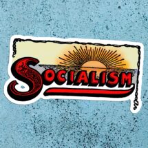 Socialism Sunrise Large Vinyl Sticker | Edwardian Socialism | Retro Socialist for Laptop Water Bottle Etc, Small Gift