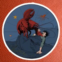 Lobster Revenge Sticker | Victorian Surreal Vegetarian Vinyl Decal, Vegan, Animal Rights, Small Gift