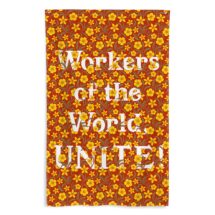 Workers Flag: Workers of the World, Unite! Floral 5×3 Foot Retro Socialist, Leftist, Anti-Capitalist, Communist, Pro-Union, Pro-Worker