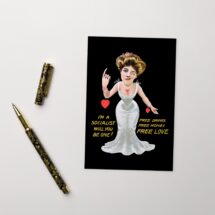 Flirty Free Love Socialist 4×6" Postcard Retro Edwardian Woman, Socialism Anti-Capitalist Leftist Valentine Flat Card Small Gift Art Print