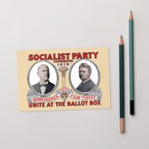 Socialist Party 1912 Campaign Poster 4×6 Postcard Leftist Edwardian Socialism | Eugene V Debs Emil Seidel Flat Card, Small Gift, Small Print