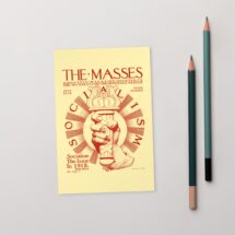 Socialist 4×6 Postcard | Hand with Torch Retro Masses 1912 Magazine Cover Art | Leftist Anti-Capitalist Flat Card Small Art Print Gift
