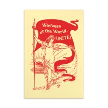 Leftist 4×6 Postcard | Workers of the World, Unite! Retro Walter Crane Style Socialism Retro Socialist Pro-Labor Flat Card Small Art Print