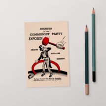 Secrets of the Communist Party Exposed! 4×6" Postcard Retro Red Scare Reproduction, Communist Leftist Flat Card, Small Gift, Small Art Print