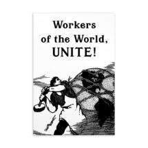 Worker Smashing the Chains of Oppression Small Print, 4×6 Postcard Workers of the World Unite! Retro Socialist Flat Card Communist Leftist