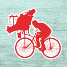 Labor Carrying Capital on Bicycle Kiss-Cut Sticker | Retro Socialist Anti-Capitalist Pro-Labor Communist Small Gift